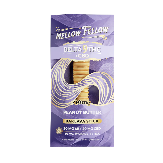 Mellow Fellow Delta 9 THC + CBD Baklava Sticks - Peanut Butter 40mg