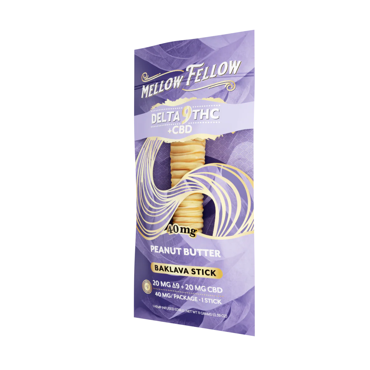 Mellow Fellow Delta 9 THC + CBD Baklava Sticks - Peanut Butter 40mg