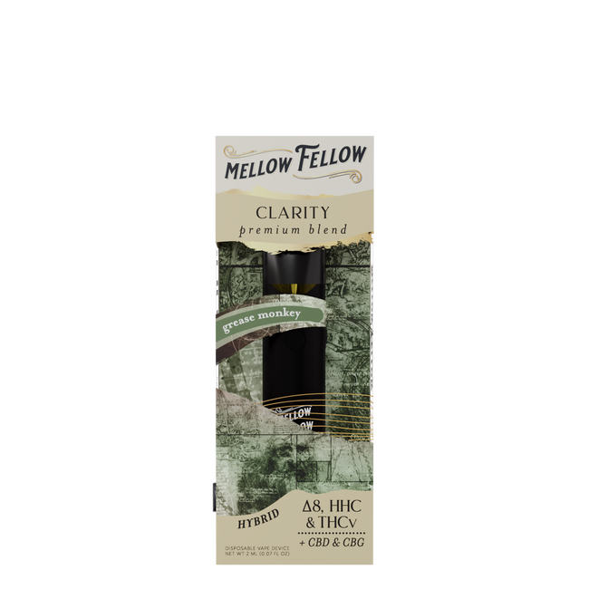 Mellow Fellow Clarity (Grease Monkey) & Recover (Jungle Cake) 2ml Disposable Vape - Day/Night Bundle Best Sales Price - Bundles