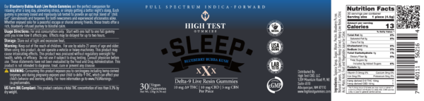 High Test Gummies🌙Blueberry Bubba Kush Sleep Live Resin – Indica