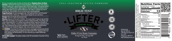 High Test Gummies ☀️Raspberry Haze Lifter Live Resin Gummies – Sativa