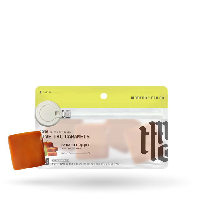 The Hemp Collect Live THC Caramel: Caramel Apple (Sativa), 4ct