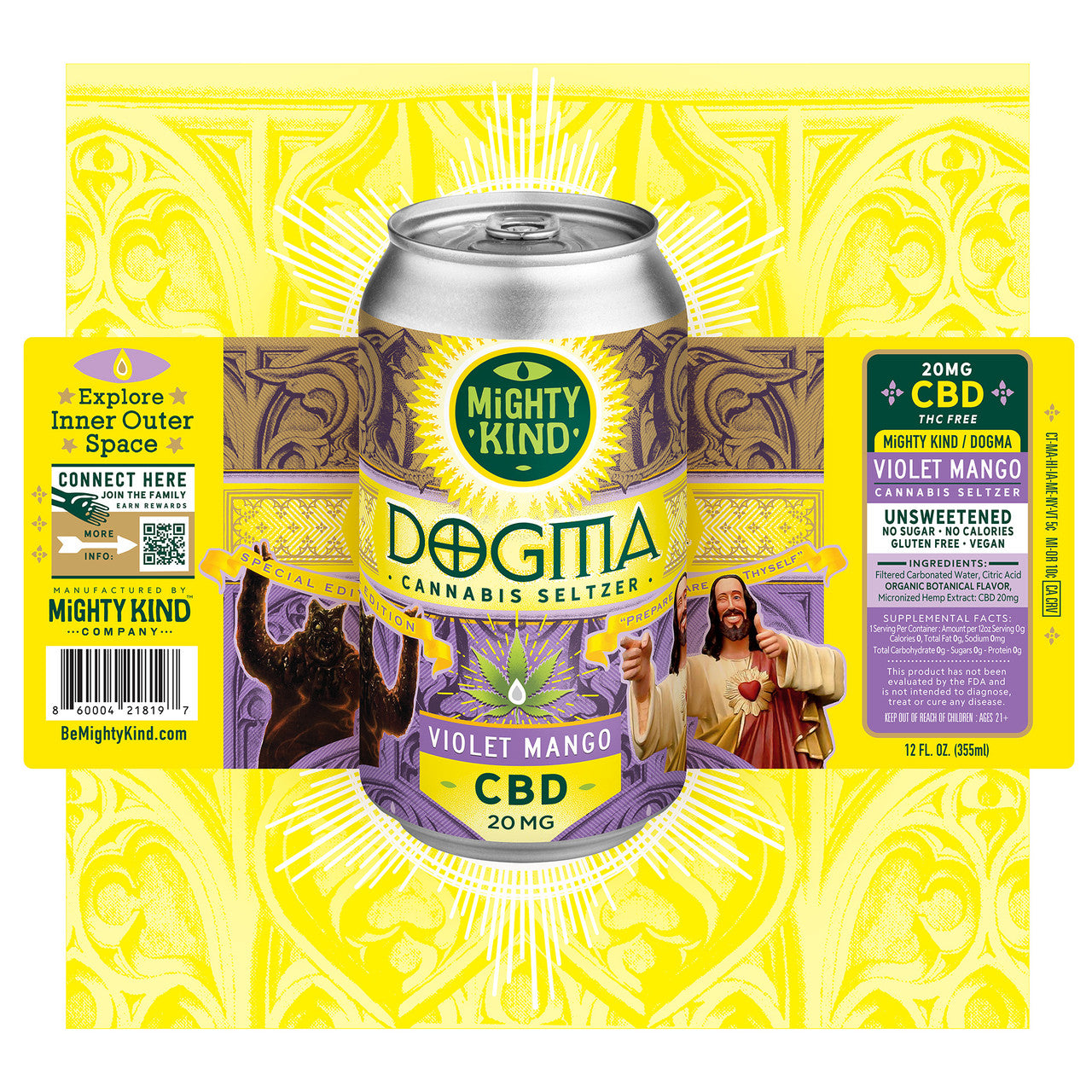 Mighty Kind Drinks: Dogma Violet  Mango CBD