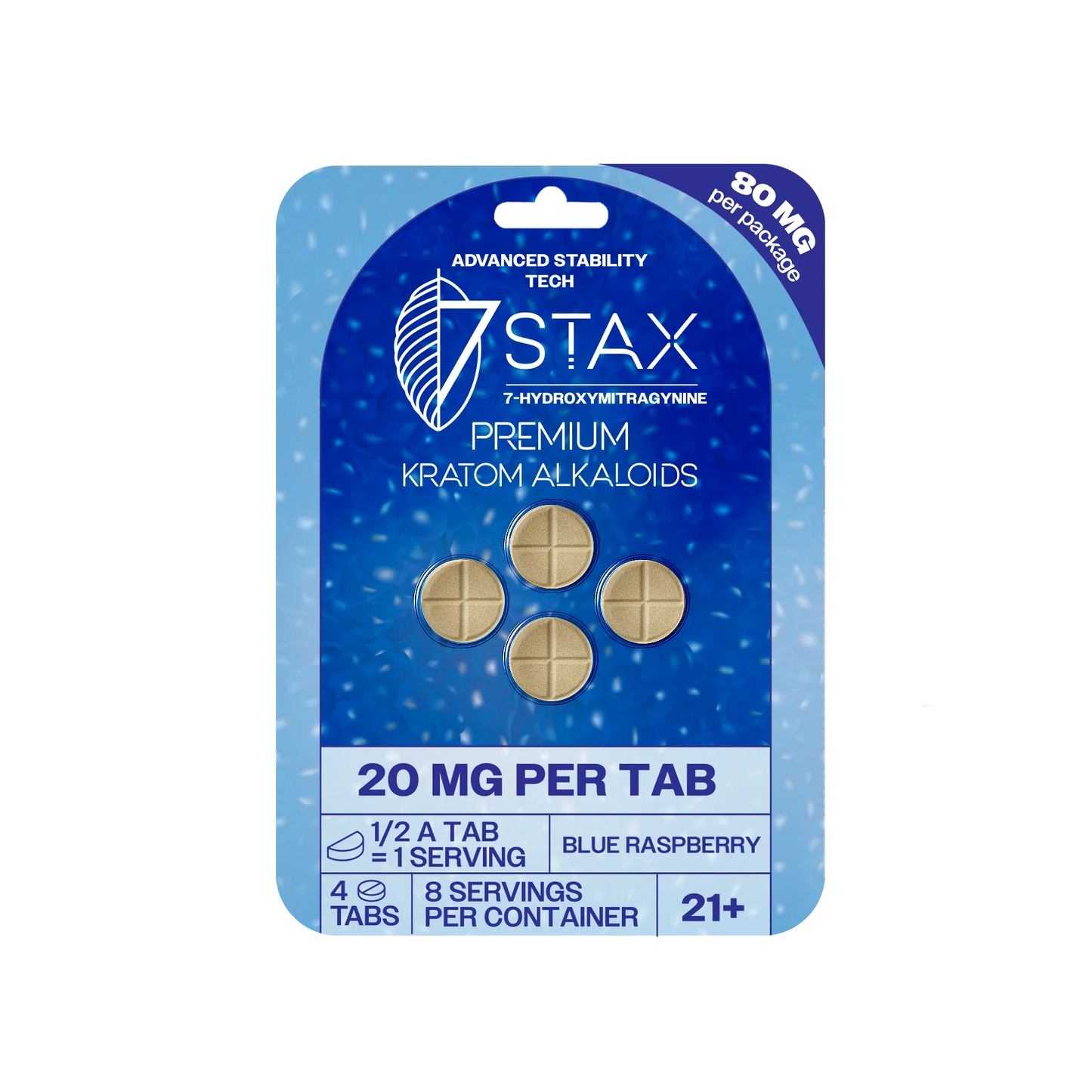 7Stax Premium 7-OH Kratom Alkaloid Tablets (80mg – 4 Count)