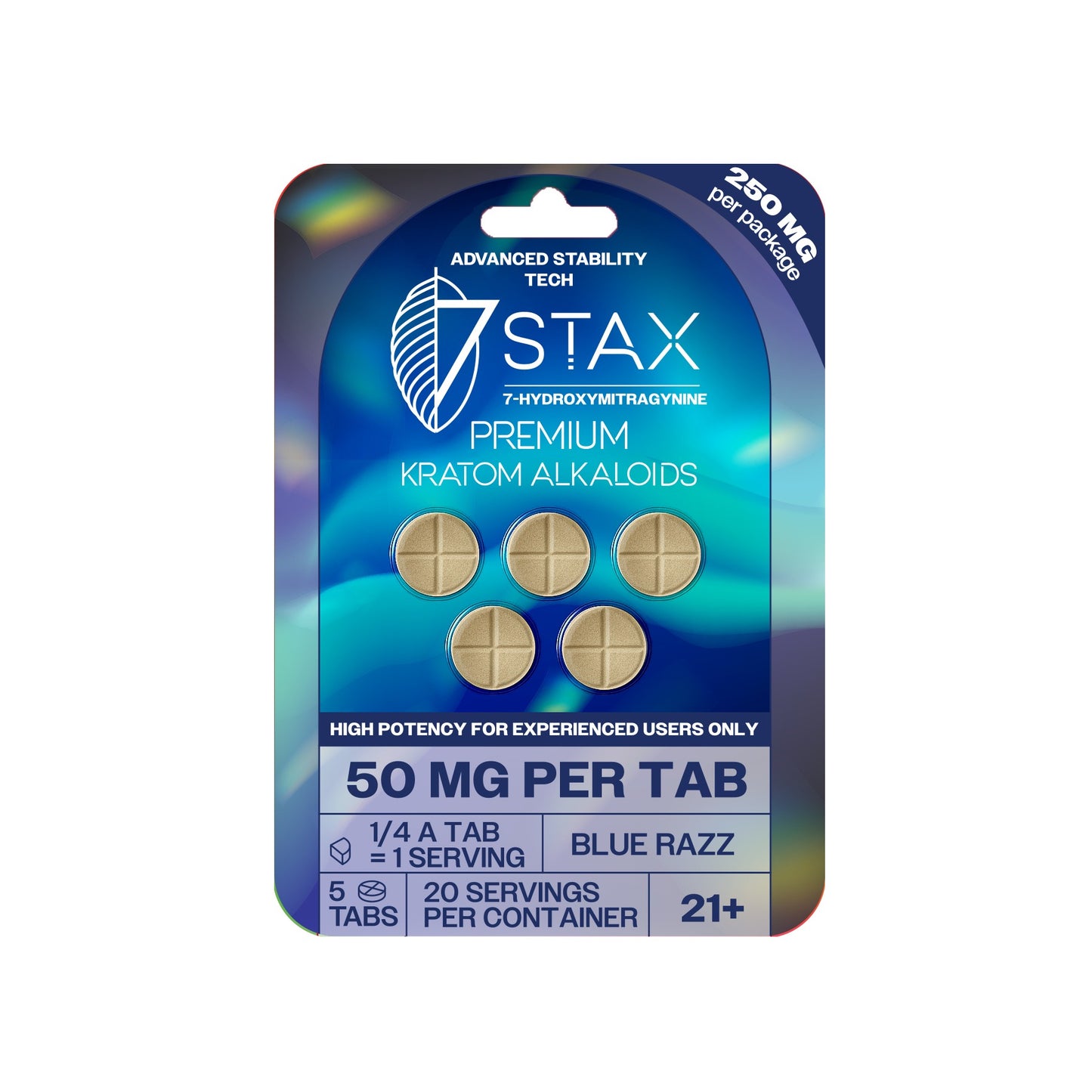 7Stax Premium 7-OH Kratom Alkaloid Tablets (250mg – 5 Count)