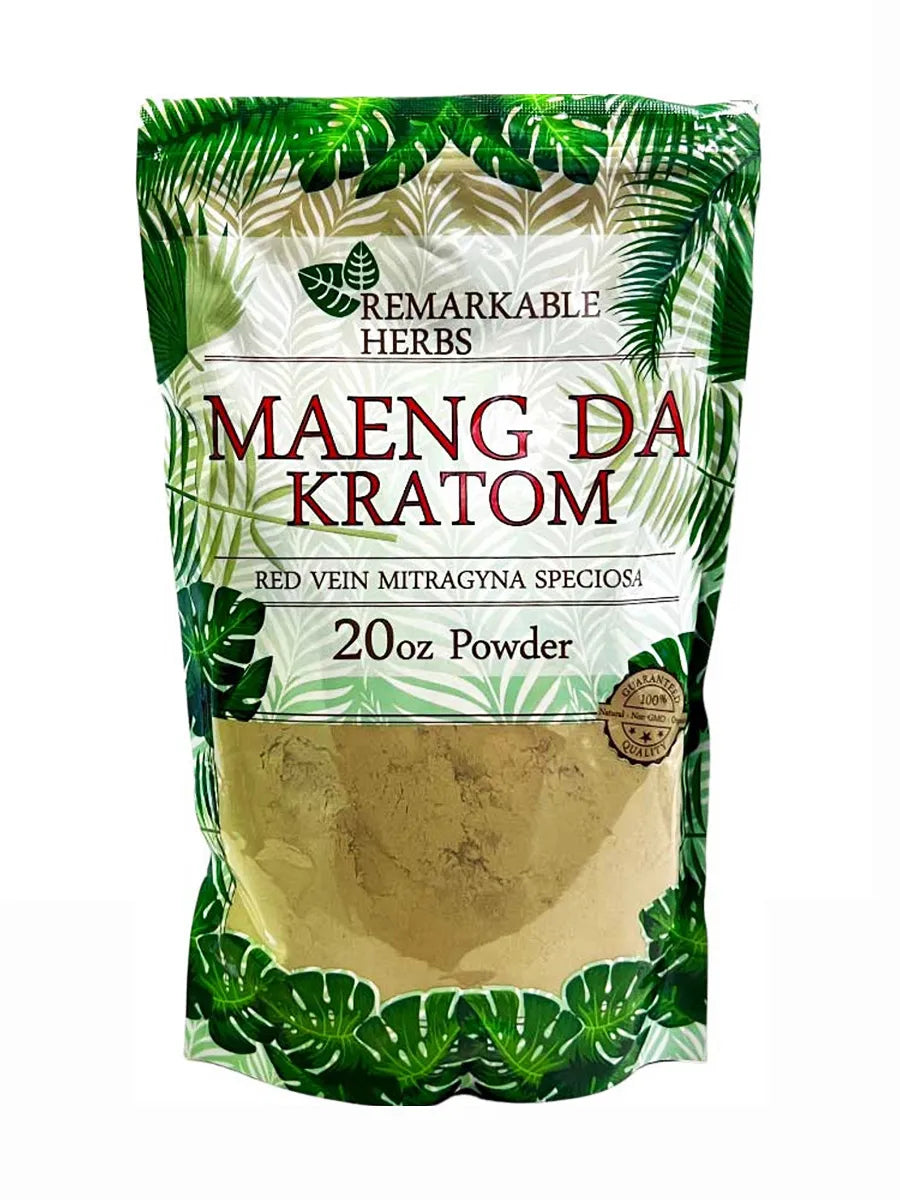 Maneg DA Red Vein Remarkable Herbs Kratom Powder 20oz Bag Best Sales Price - CBD