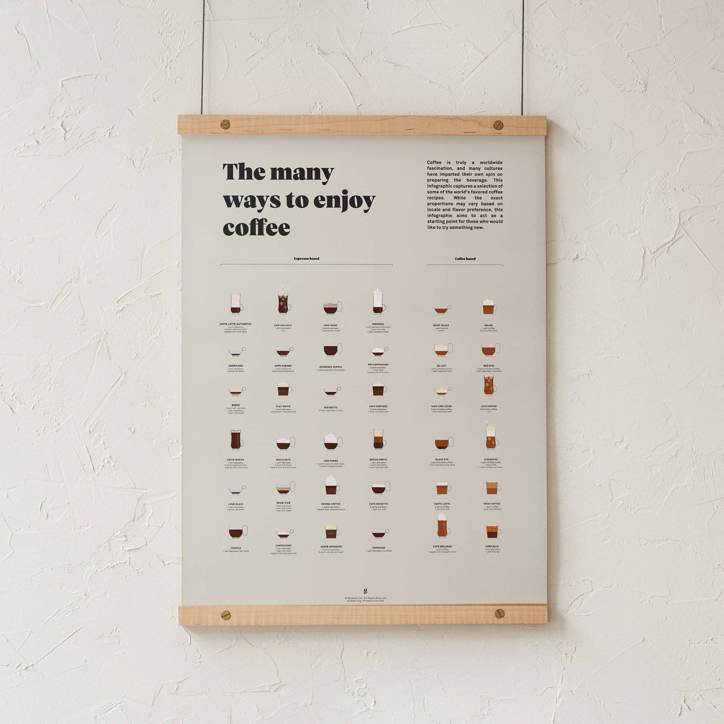 GoldLeaf The Many Ways to Enjoy Coffee Print Best Sales Price - Art Prints