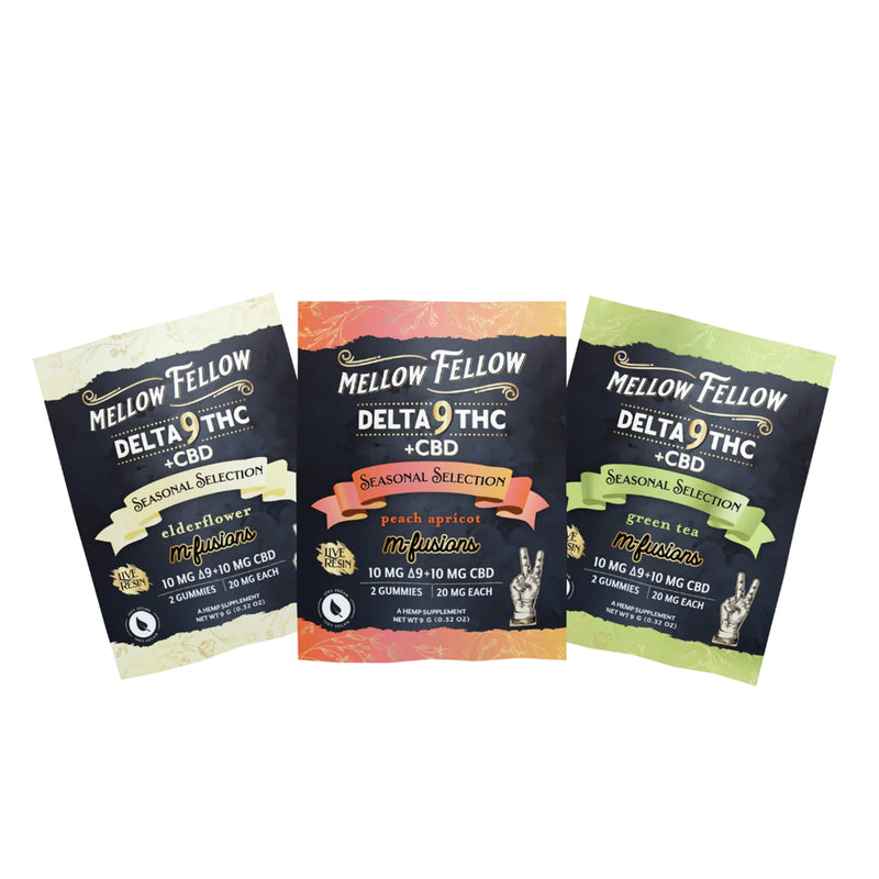 Mellow Fellow Delta 9 THC & CBD Live Resin - M-Fusions Edibles - Sampler Best Sales Price - Bundles