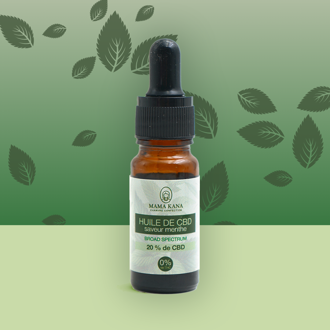 MAMA KANA CBD Huile 20% de CBD Broad Spectrum - Menthe 🌱 Best Sales Price - Tincture Oil