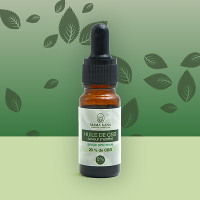 MAMA KANA CBD Huile 20% de CBD Broad Spectrum - Menthe 🌱 Best Sales Price - Tincture Oil
