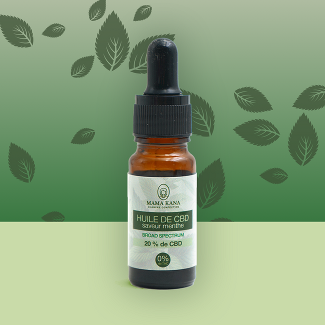 MAMA KANA CBD Huile 20% de CBD Broad Spectrum - Menthe 🌱 Best Sales Price - Tincture Oil