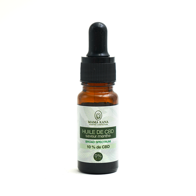 MAMA KANA CBD Huile 10% de CBD Broad Spectrum - Menthe 🌱 Best Sales Price - Tincture Oil