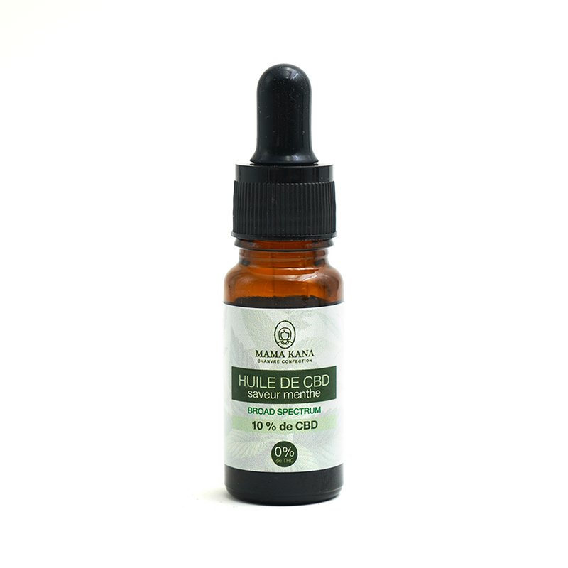 MAMA KANA CBD Huile 10% de CBD Broad Spectrum - Menthe 🌱 Best Sales Price - Tincture Oil