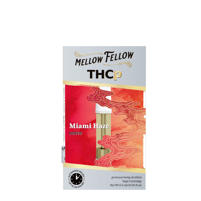 Mellow Fellow THCp 0.5ml Vape Cartridge - Miami Haze (sativa) Best Sales Price - Vape Cartridges