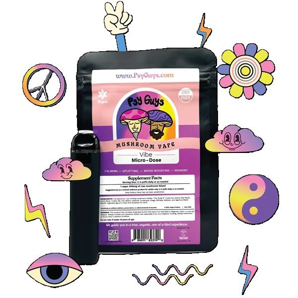 Psy Guys Microdose Mushroom Vape Vibe 500mg | Pure CBD Now