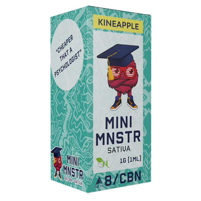 MINI MNSTR DISPOSABLE - KINEAPPLE - DELTA 8/CBN - SATIVA