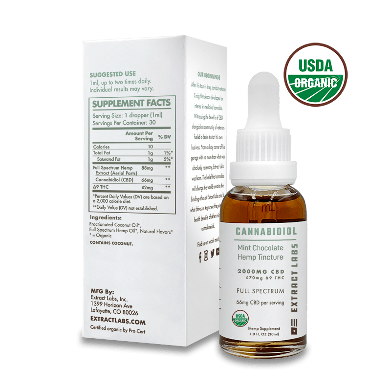 Extract Labs Organic CBD Oil | Mint Chocolate Flavor