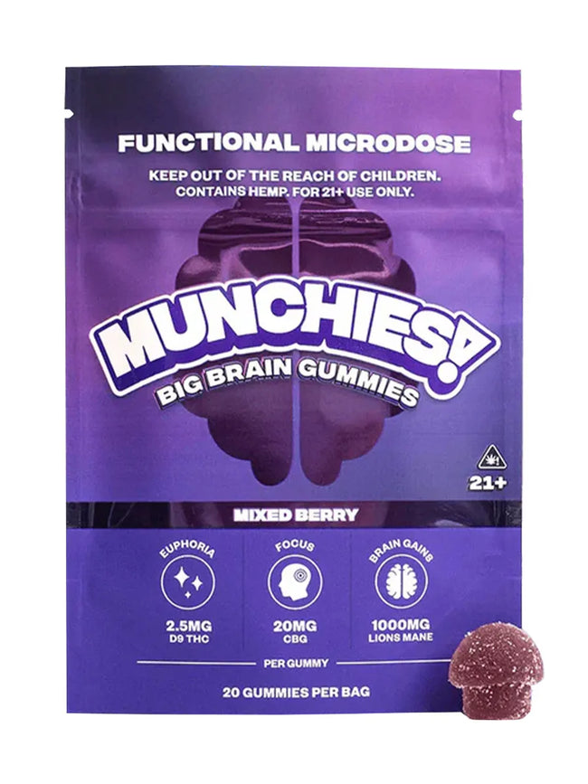 Mixed Berry Munchies Functional Microdose Big Brain Gummies 20ct
