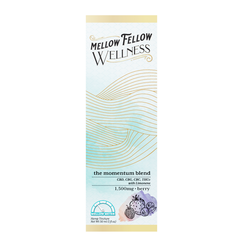 Mellow Fellow Wellness Tincture - Momentum Blend - Berry - 1500mg Best Sales Price - Edibles