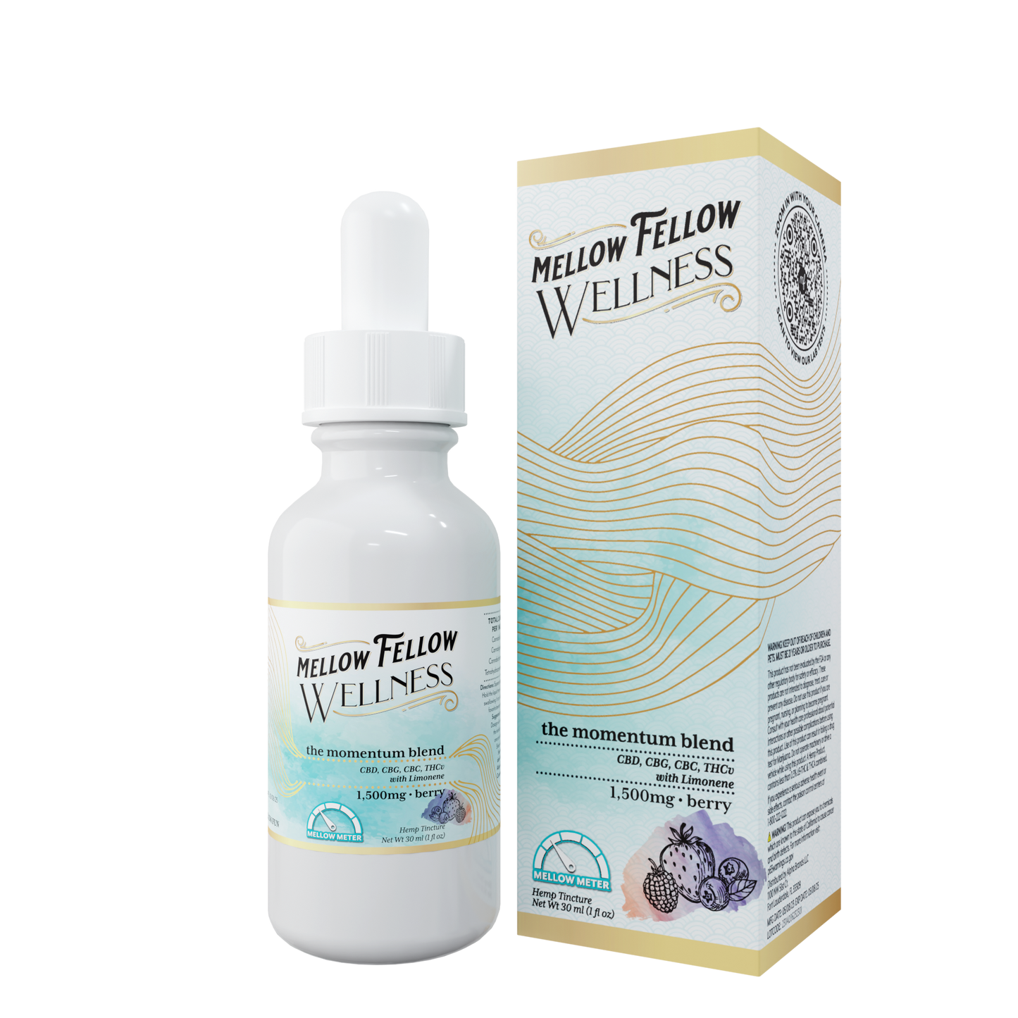 Mellow Fellow Wellness Tincture - Momentum Blend - Berry - 1500mg Best Sales Price - Edibles