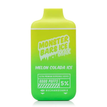 Monster Bars Max Vape 6000 Puffs Disposable Vape Kit 12ml Melon Colada Ice Best Sales Price - Disposables