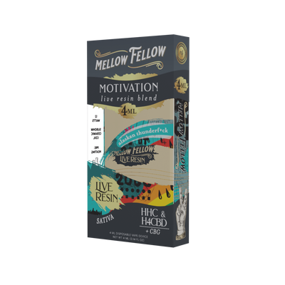 Mellow Fellow Motivation Blend 4ml Live Resin Disposable Vape Alaskan Thunderf*ck Best Sales Price - Vape Pens