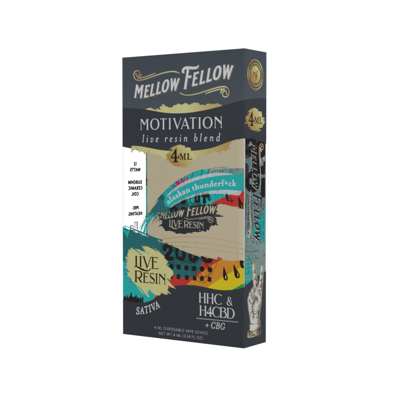 Mellow Fellow Motivation Blend 4ml Live Resin Disposable Vape Alaskan Thunderf*ck Best Sales Price - Vape Pens