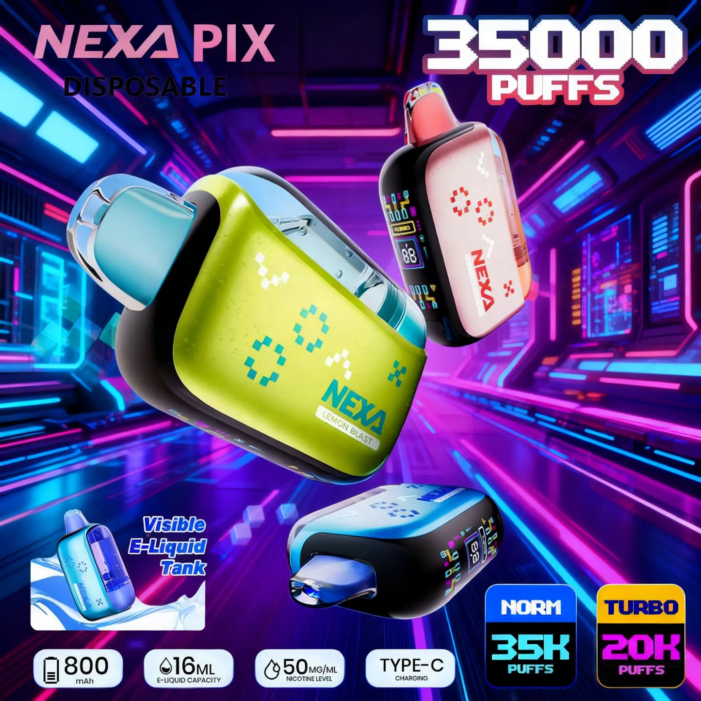 NEXA PIX 35K Visible Disposable Vape | Full 15 Flavors