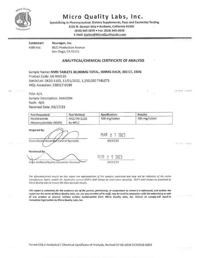 Neurogan Health NMN Tablets