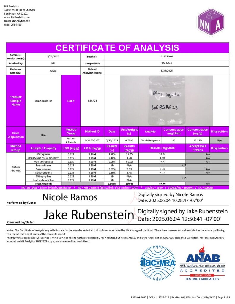 7Stax Premium 7-OH Kratom Alkaloid Tablets (1200mg – 15 Count)