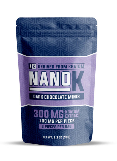 Nano K Kratom Extract Dark Chocolate Minis (3ct Bag) Best Sales Price - Gummies