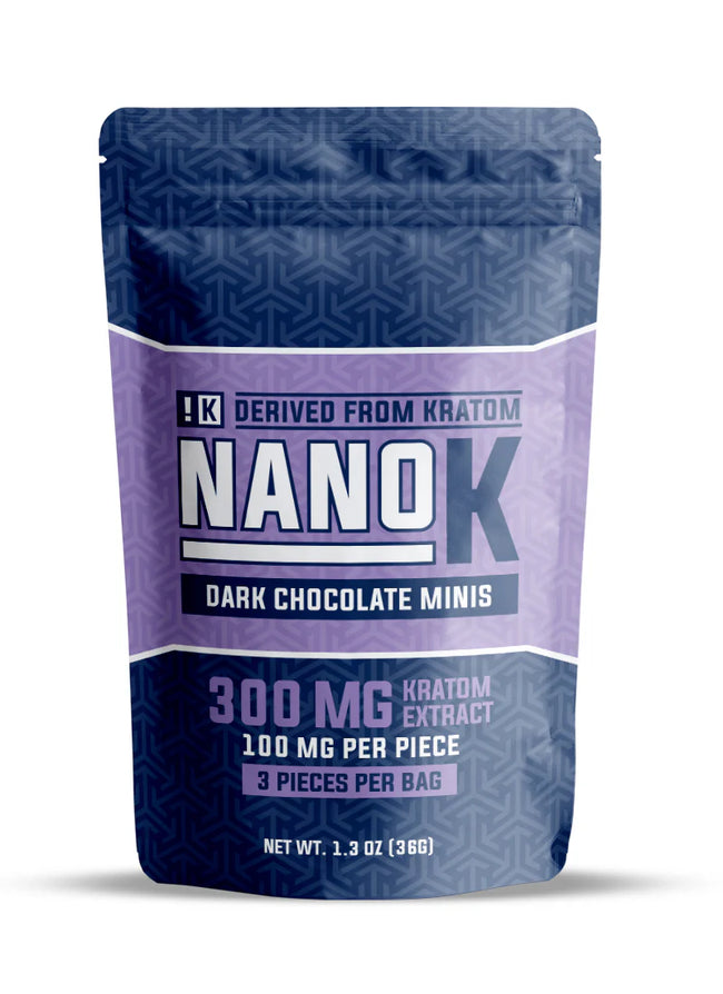 Nano K Kratom Extract Dark Chocolate Minis (3ct Bag) Best Sales Price - Gummies