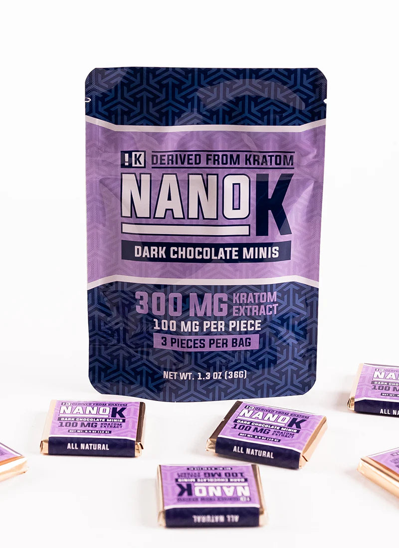 Nano K Kratom Extract Dark Chocolate Minis (3ct Bag) Best Sales Price - Gummies