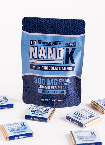 Nano K Kratom Extract Milk Chocolate Minis (3ct Bag) Best Sales Price - Gummies