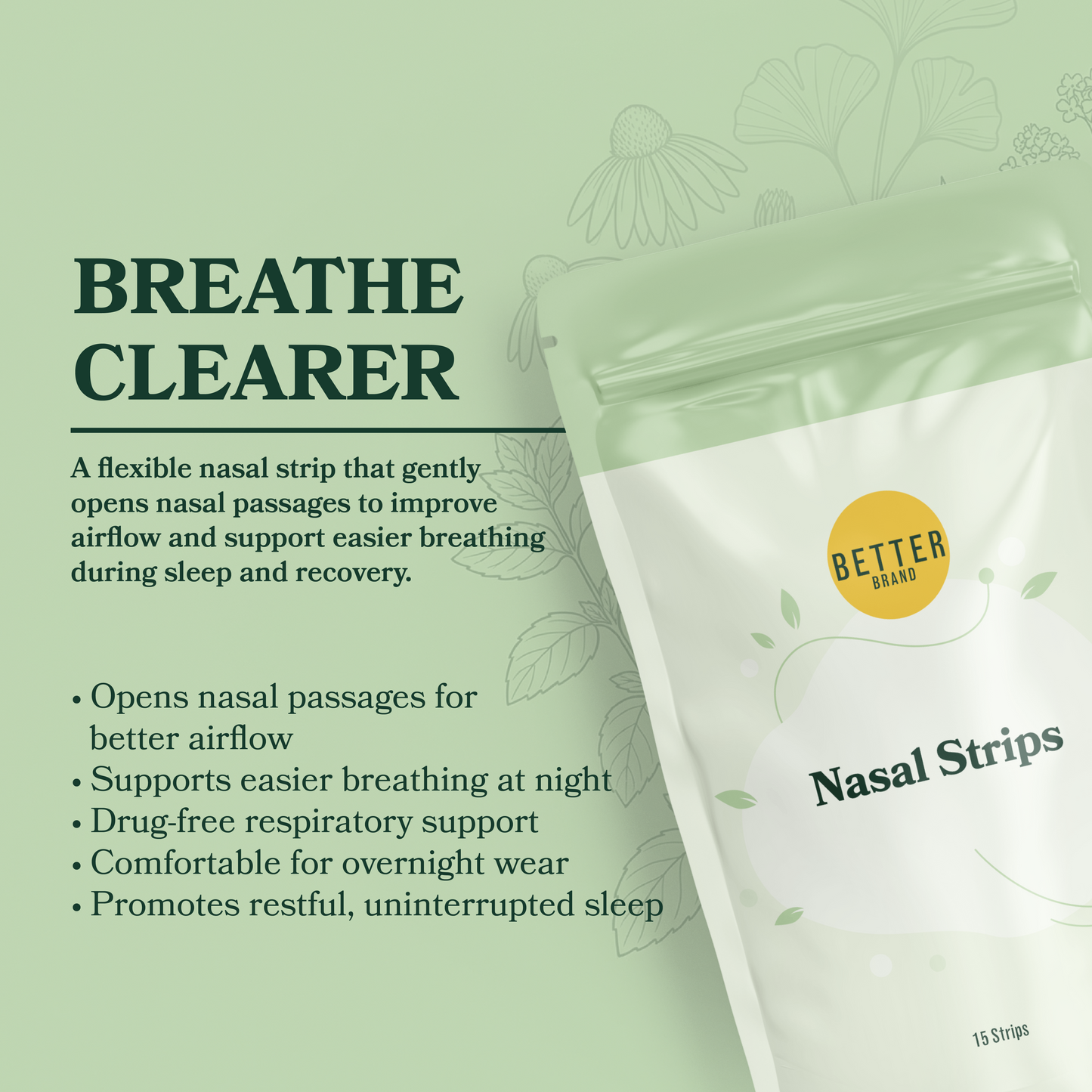 BetterBrand Nasal Strips for Sleep & Breathing Support
