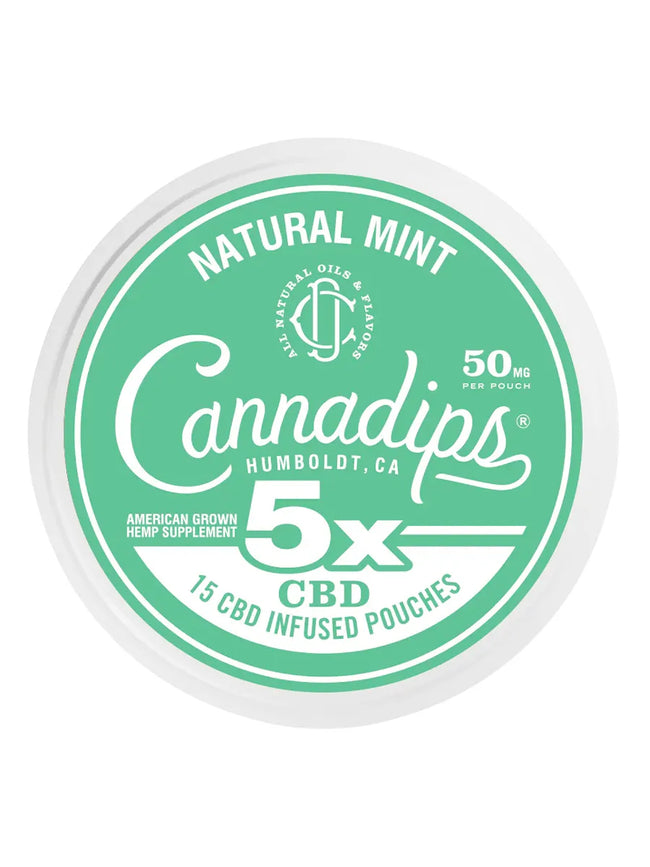 Natural Mint Cannadips 5X CBD Infused Pouches 15ct 750MG
