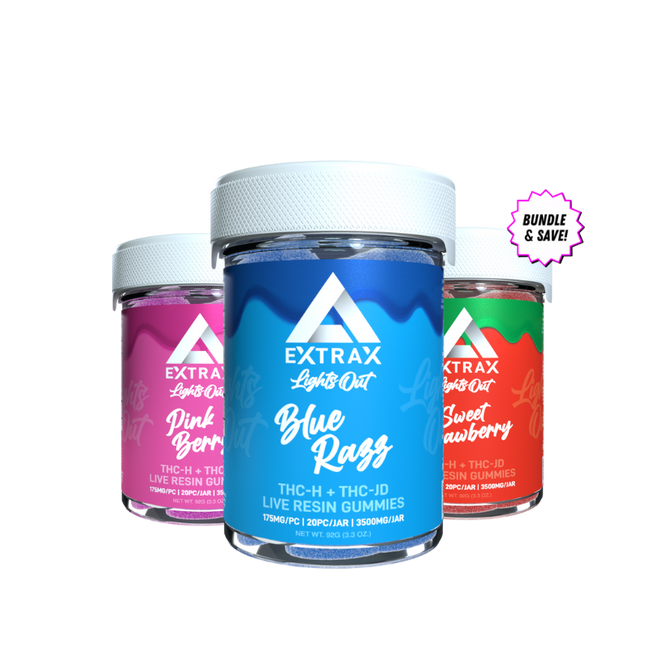 Delta Extrax THCh + THCjd Gummy Bundle | Lights Out Best Sales Price - Gummies