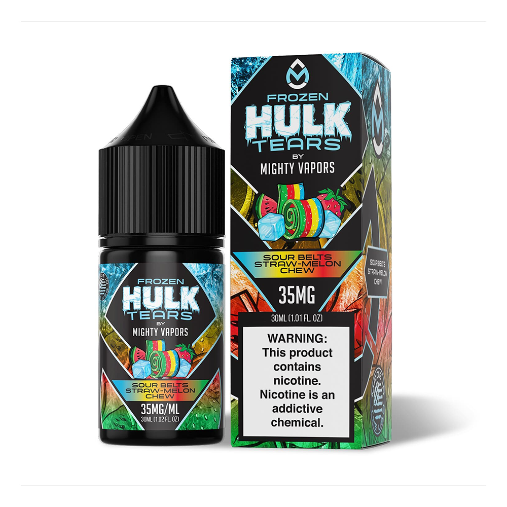 Frozen Sour Belts by Mighty Vapors Hulk Tears Salt Series E-Liquid 30mL (Salt Nic) Best Sales Price - eJuice