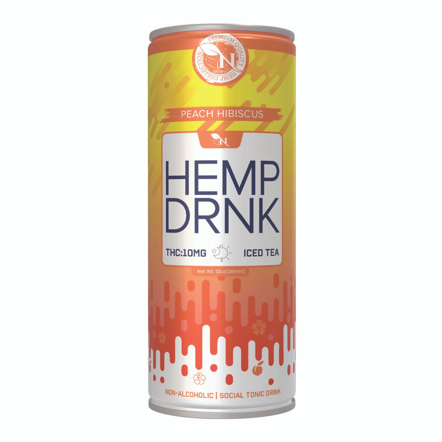 DELTA 9 + CBD BEVERAGE - Peach Hibiscus - 50MG - 4 PACK