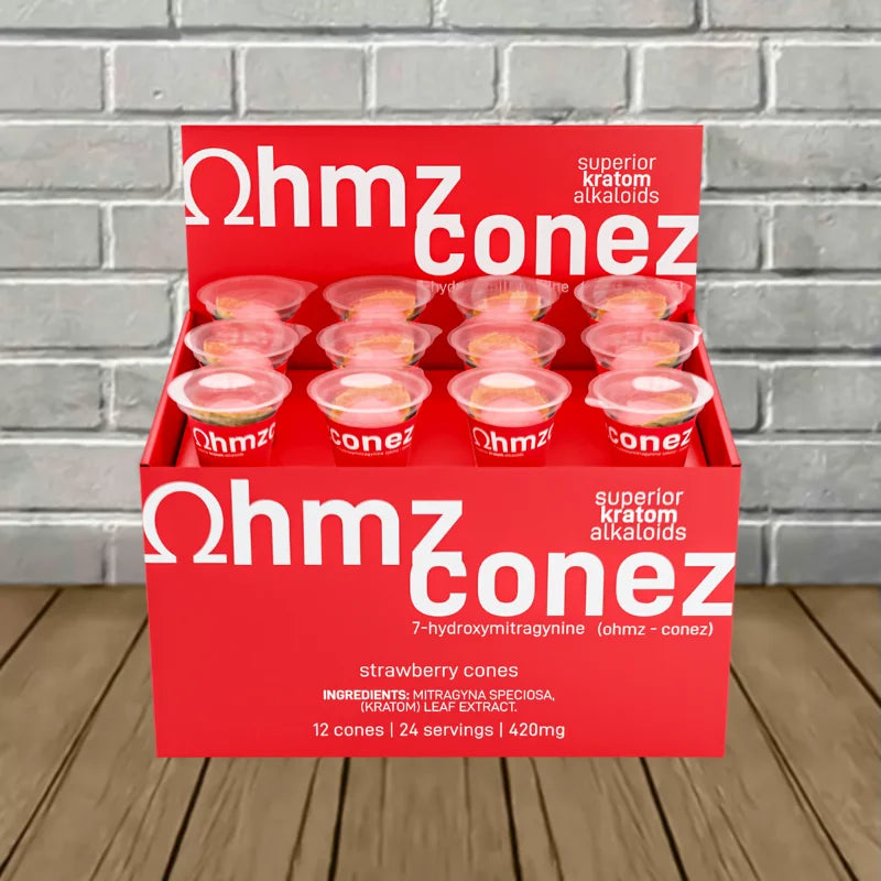 Ohmz Conez 7-Hydroxymitragynine Strawberry Cone Full Case 12ct