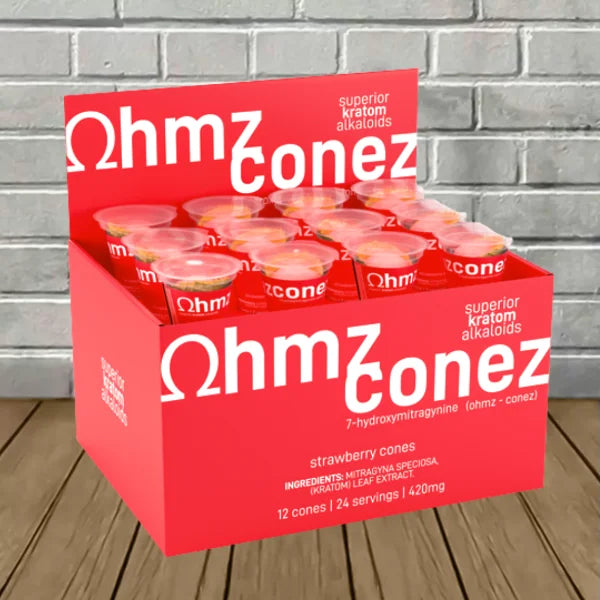 Ohmz Conez 7-Hydroxymitragynine Strawberry Cone Full Case 12ct