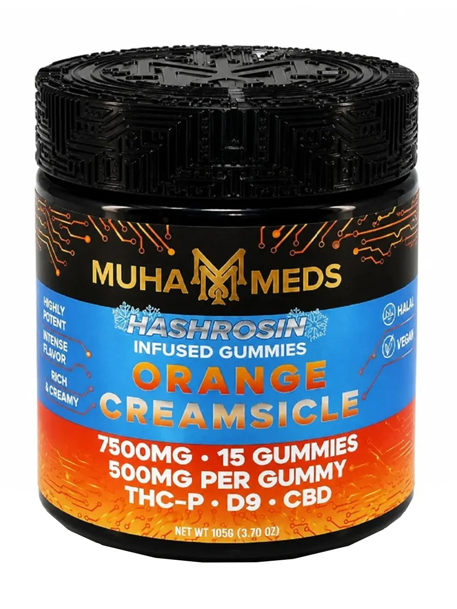 Orange Creamsicle Muha Meds Hash Rosin Infused Gummies 15ct 500mg Best Sales Price - Gummies