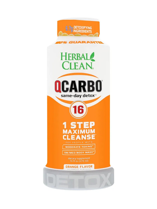Orange Herbal Clean QCarbo16 Same-Day Premium Detox Drink 16 Fl Oz