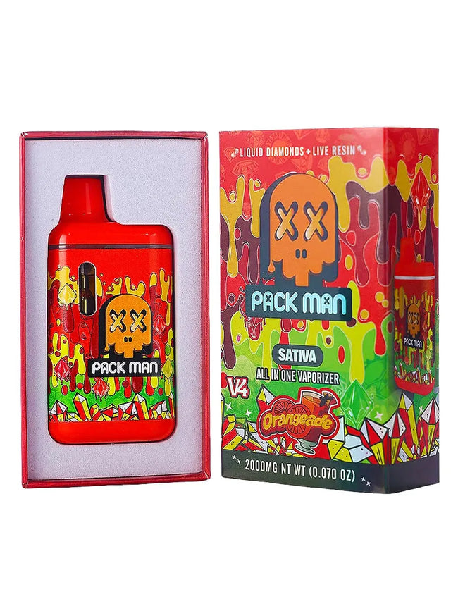 Orangeade Pack Man V4 Liquid Diamonds Live Resin Vaporizer 2000MG