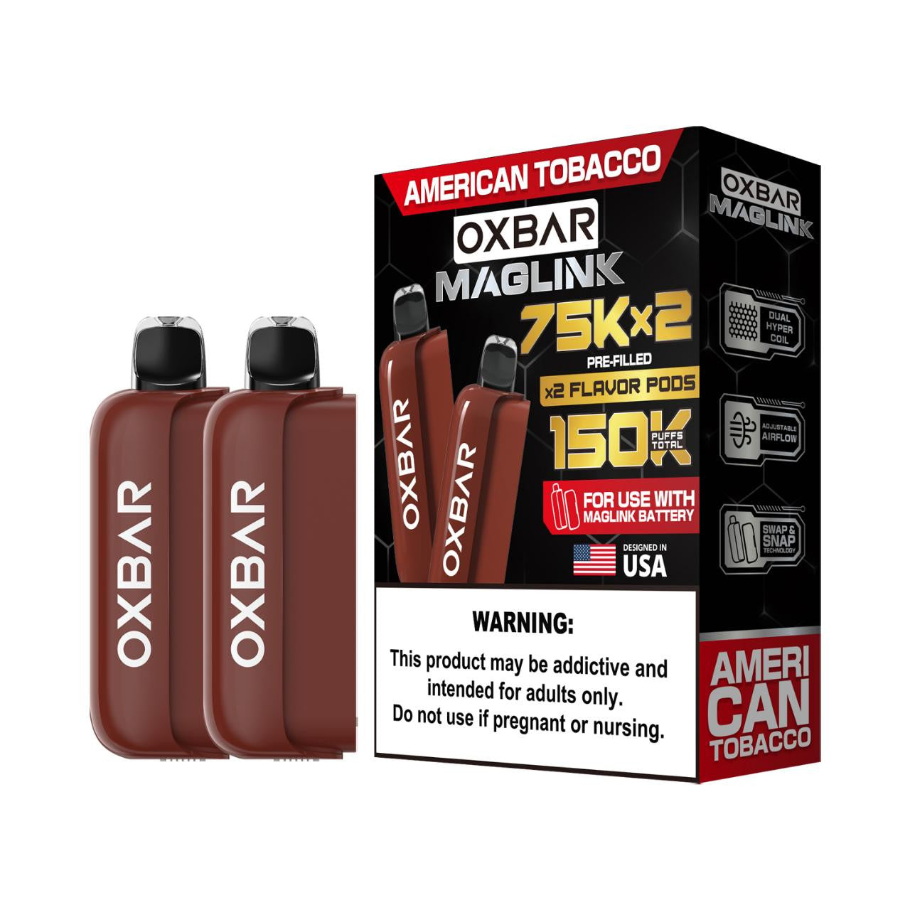 Oxbar Maglink Nixodine 75K Pre-filled Replacement Pod (Pack of 2)