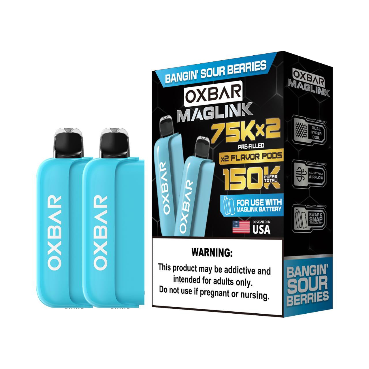 Oxbar Maglink Nixodine 75K Pre-filled Replacement Pod (Pack of 2)