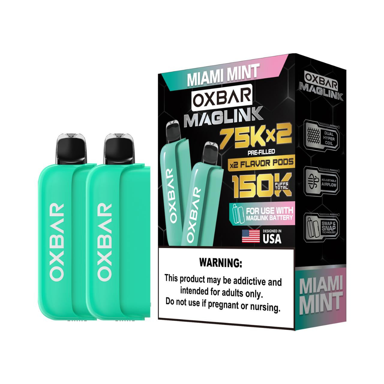 Oxbar Maglink Nixodine 75K Pre-filled Replacement Pod (Pack of 2)