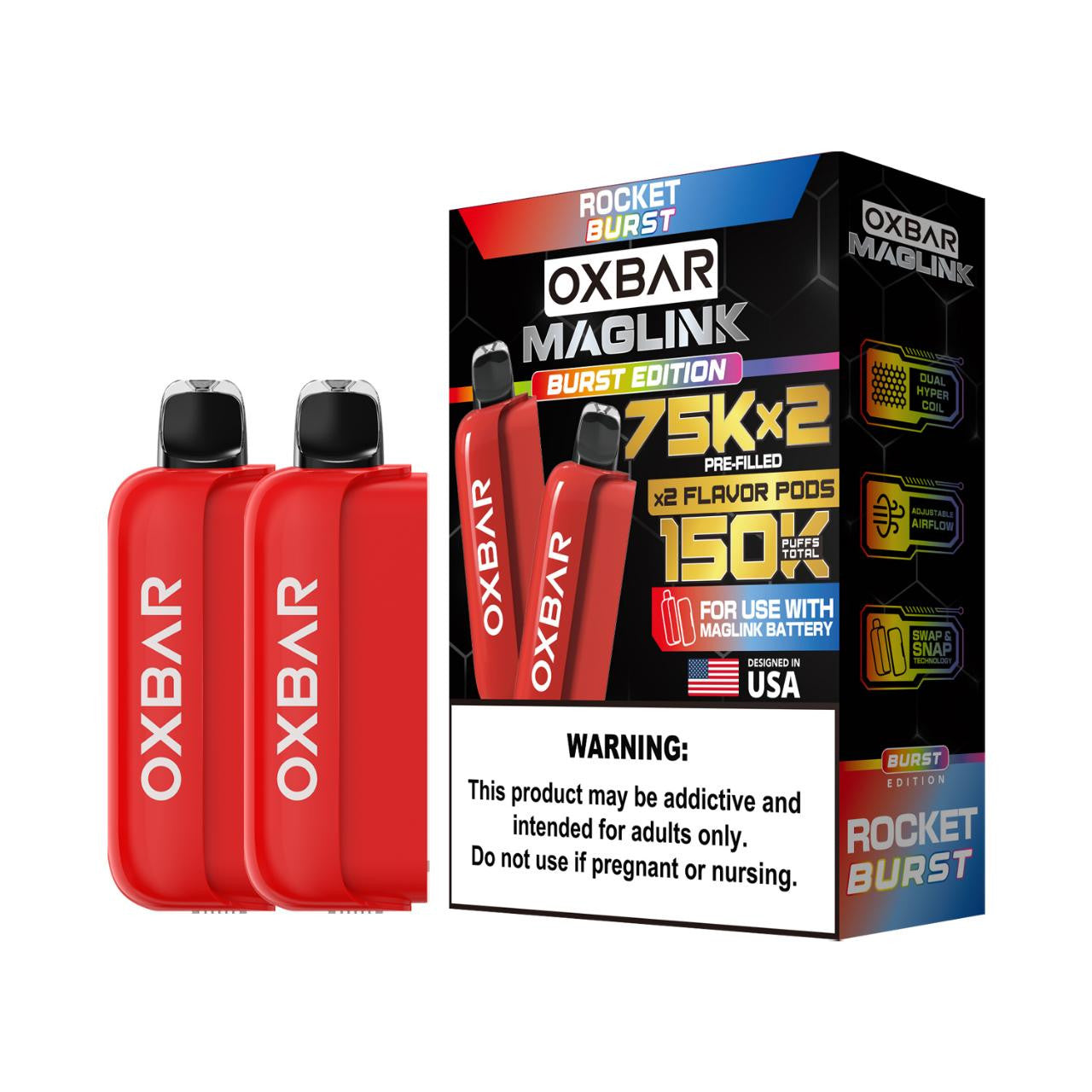 Oxbar Maglink Nixodine 75K Pre-filled Replacement Pod (Pack of 2)