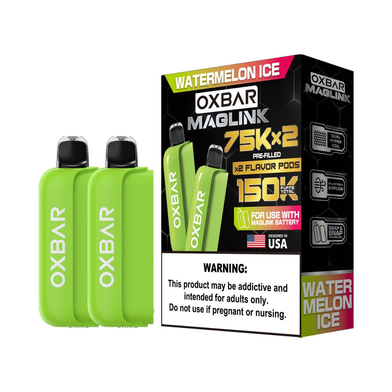 Oxbar Maglink Nixodine 75K Pre-filled Replacement Pod (Pack of 2)