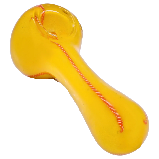 DankStop Frit Glass with Rasta Line Spoon Pipe - 4.5 in.